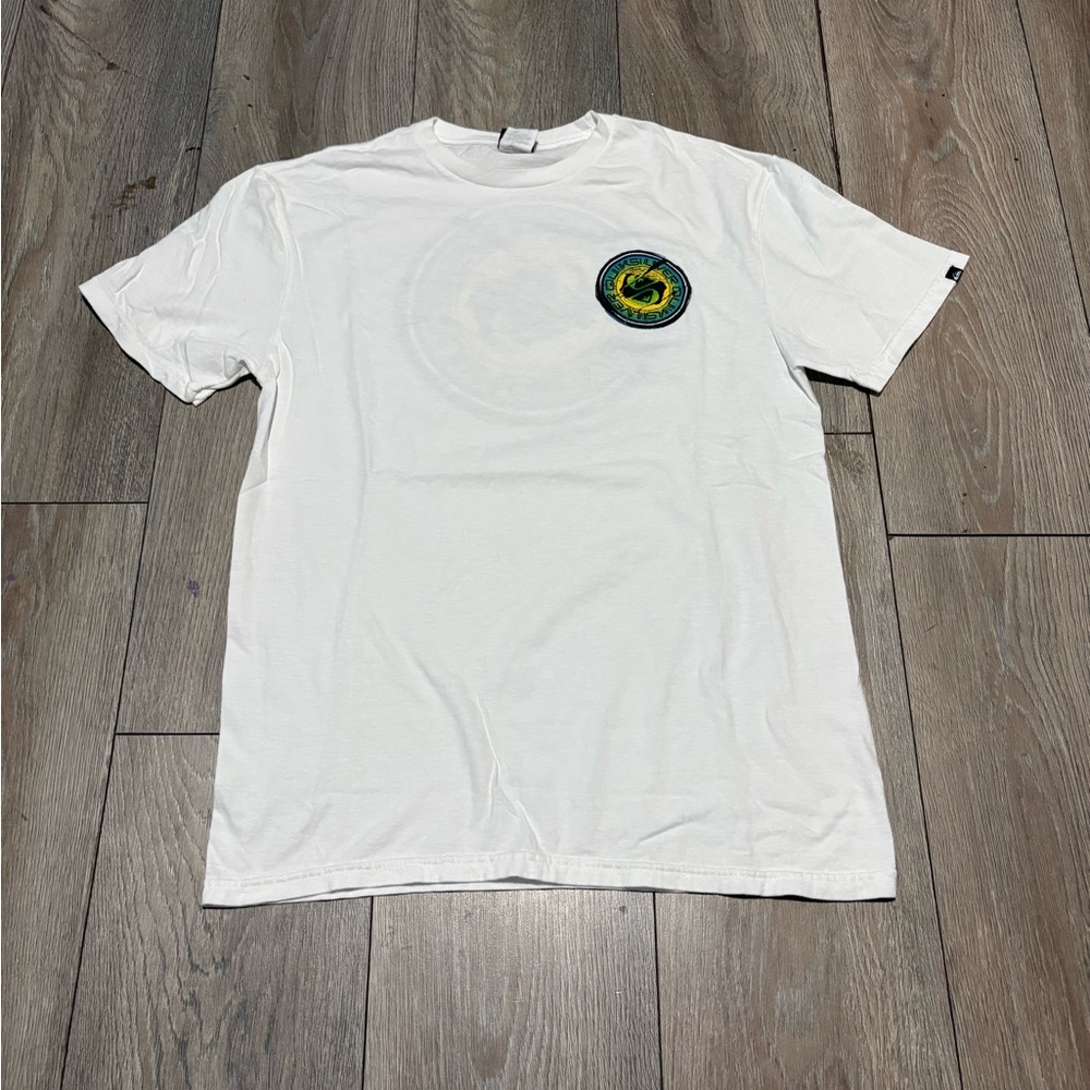 Vintage Men’s Y2K Quicksilver Size Medium White Graphic Short Sleeve Shirt